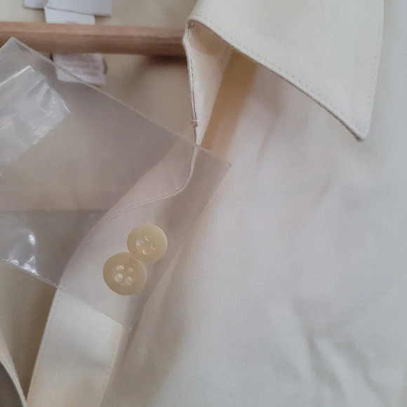 Chico's Women's Button Top Large Yellow 100% Cotton Solid Long Sleeves Collared - Picture 4 of 8